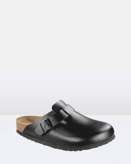 Boston Regular Smooth Leather Soft Footbed Sandals Black