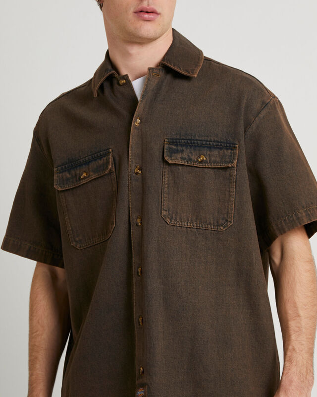 Denim Short Sleeve Shirt, hi-res image number null