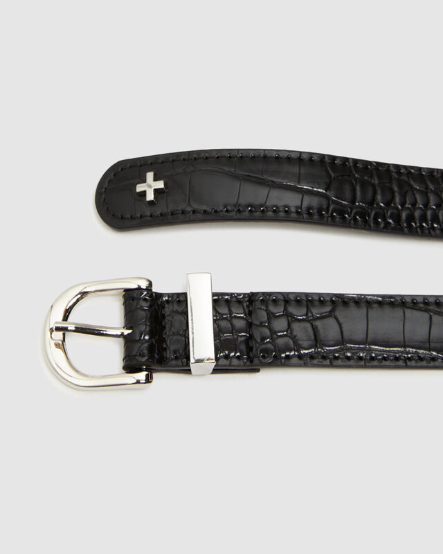 Kendrick Belt Croc Black/Silver, hi-res image number null