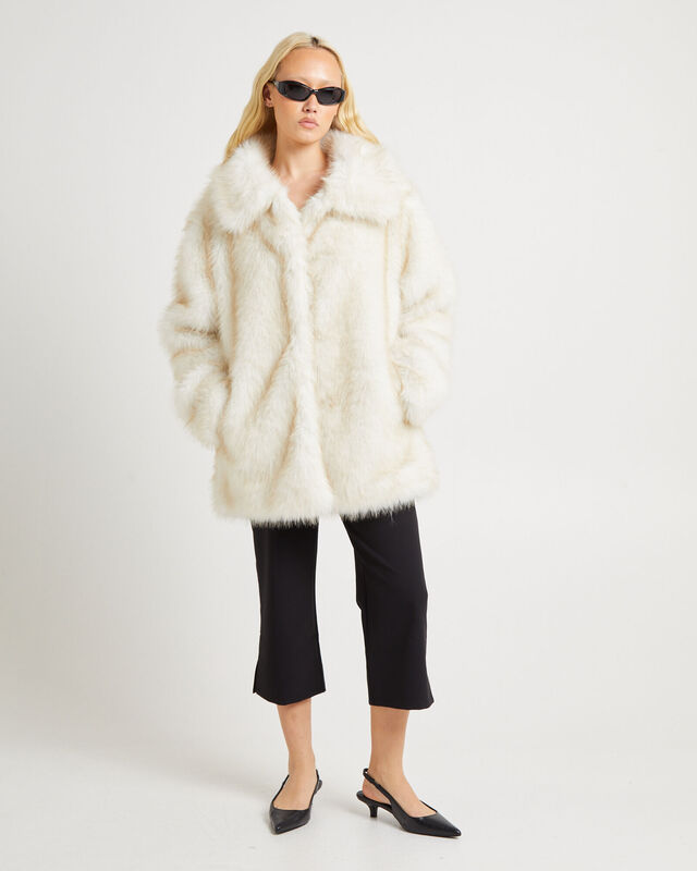 Lydia Longline Fur Coat, hi-res image number null