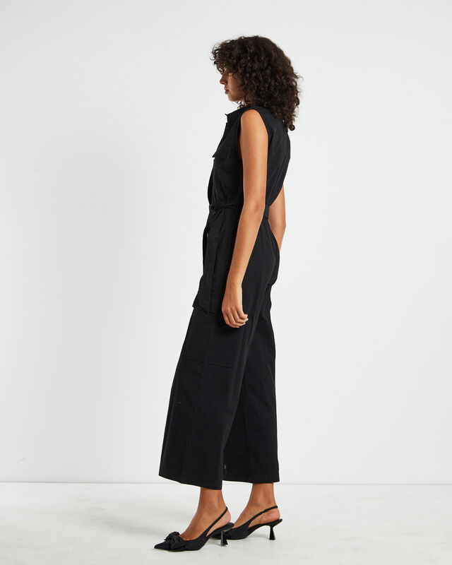 Paloma Sleeveless Cargo Boiler Suit Black, hi-res image number null