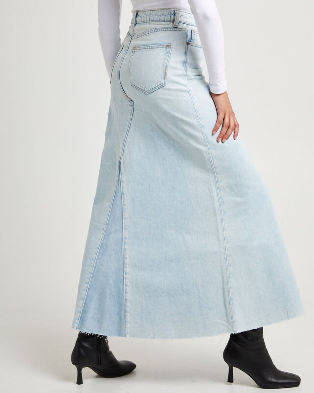 Rework Maxi Skirt - Light Bleach/French Blue Contrast, hi-res image number null