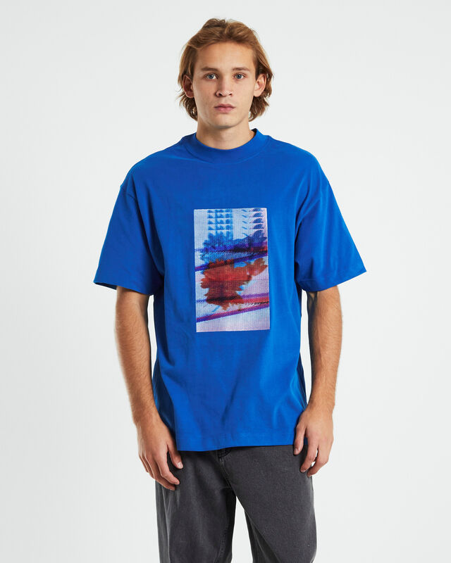 Motion Floral Short Sleeve Graphic T-Shirt in Blue, hi-res image number null