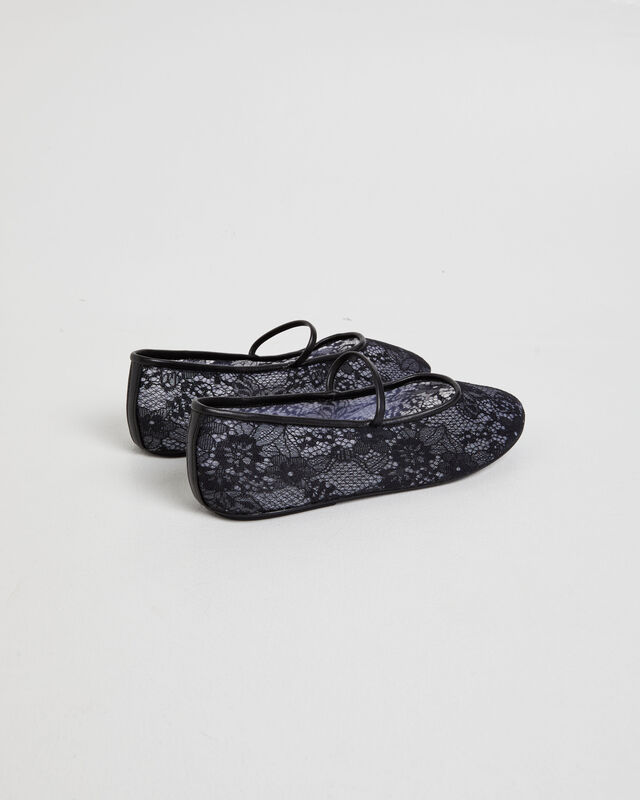 Monamour Ballet Flat Black Lace, hi-res image number null