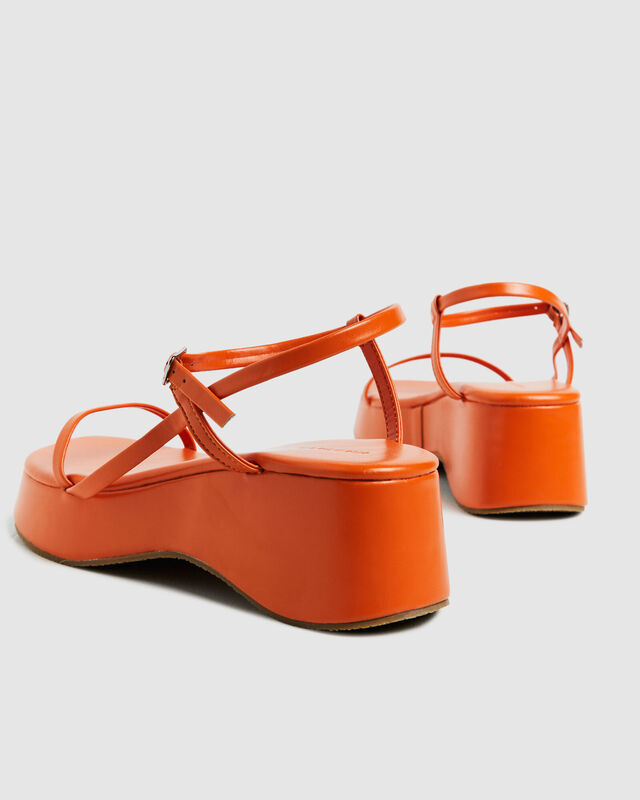 Lola Flatform Sandals Tangerine Orange, hi-res image number null