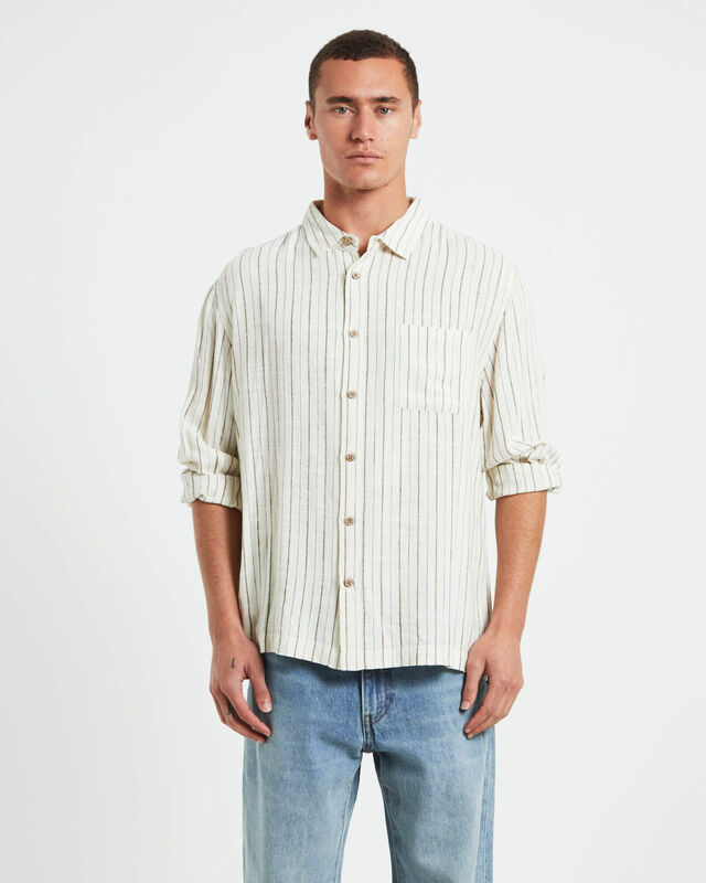 Tesky Linen Long Sleeve Shirt in Natural, hi-res image number null