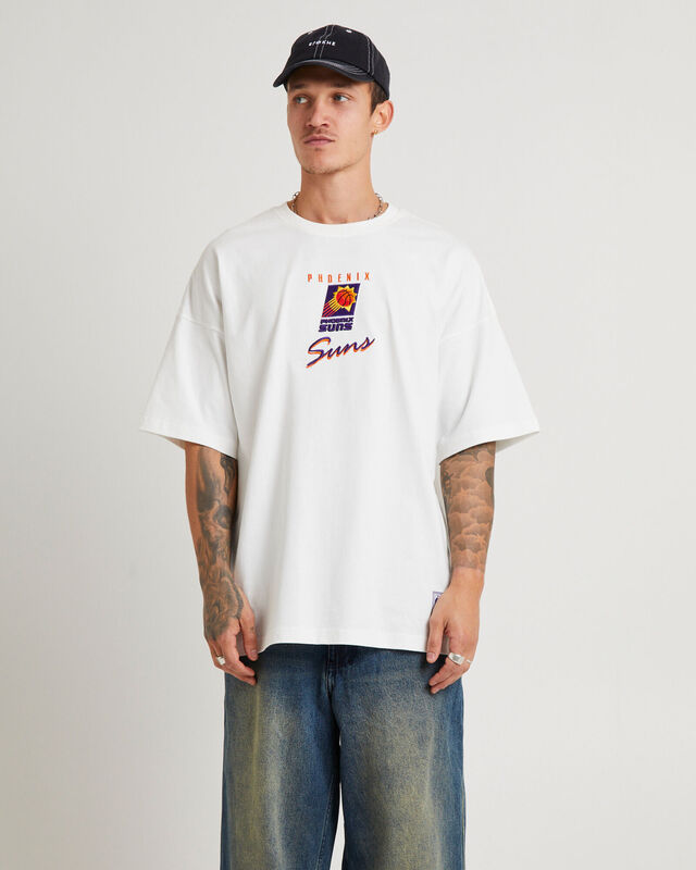 Trio Logo Suns Oversized T-Shirt in Vintage White, hi-res image number null