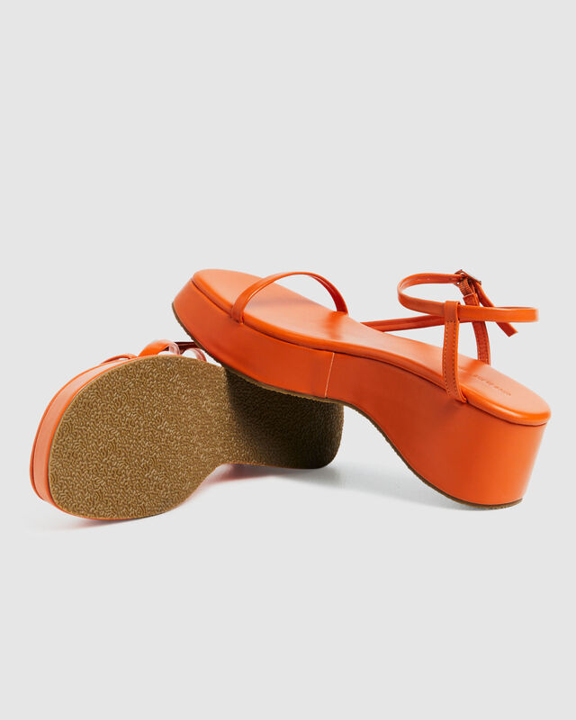 Lola Flatform Sandals Tangerine Orange, hi-res image number null