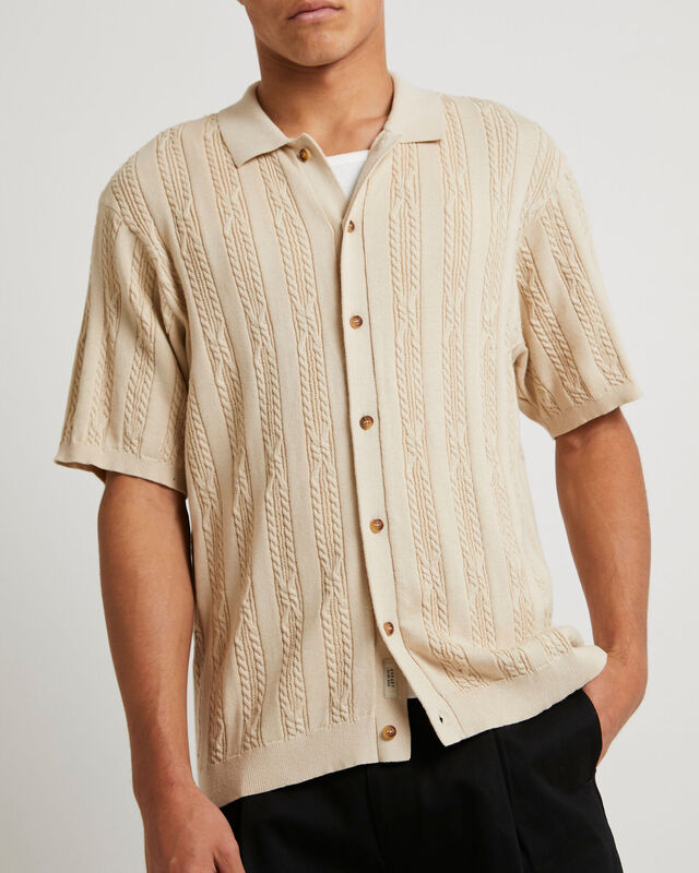 Santis Short Sleeve Cable Knit Shirt, hi-res image number null