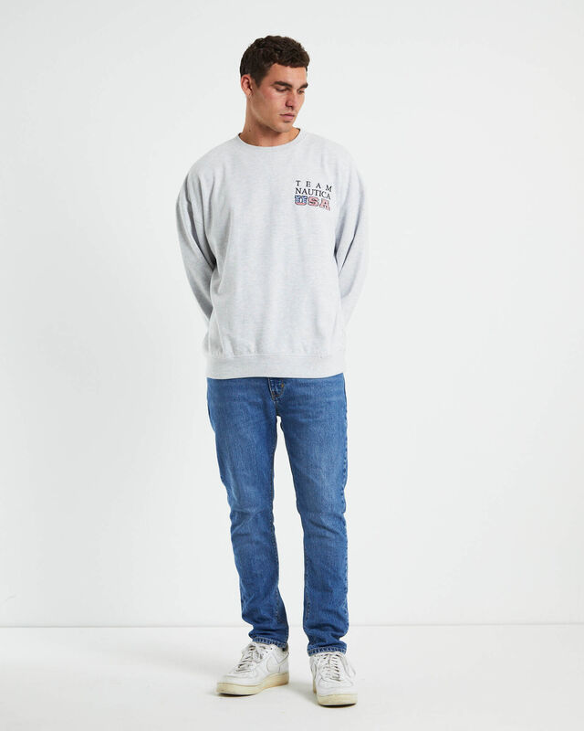 Norrie Long Sleeve Sweatshirt in Ice Marle Grey, hi-res image number null