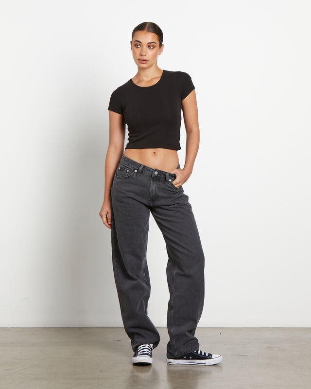 90s Straight Denim Jeans in Washed Black, hi-res image number null