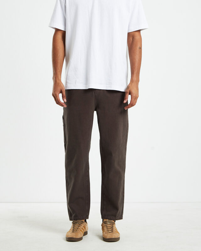 Canvas Carpenter Pants Dark Brown, hi-res image number null