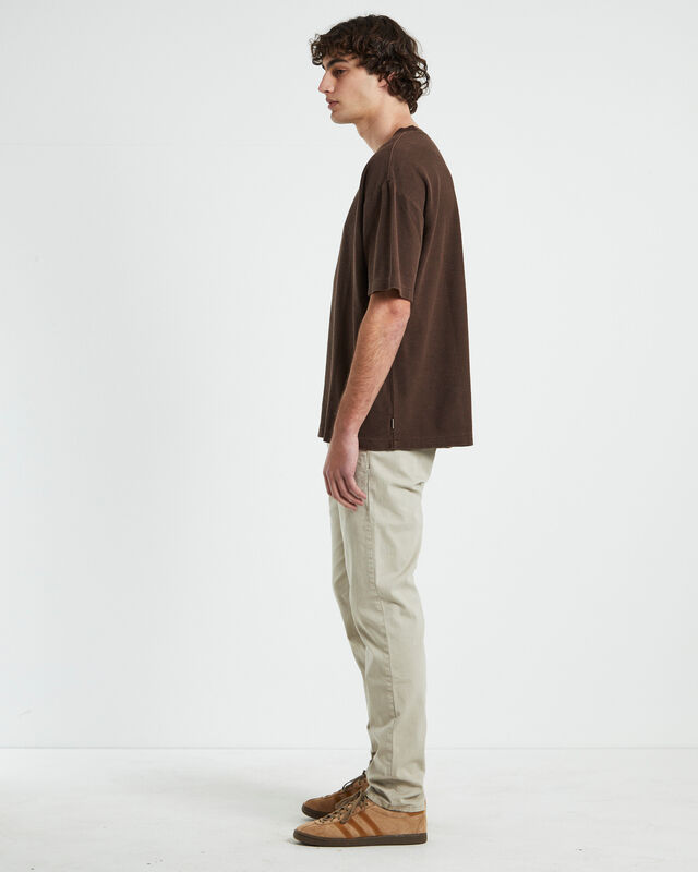 Ramona Linen Short Sleeve T-Shirt in Cocoa Brown, hi-res image number null