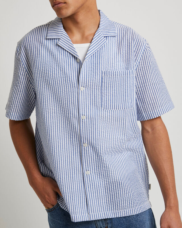 Seersucker Short Sleeve Resort Shirt, hi-res image number null