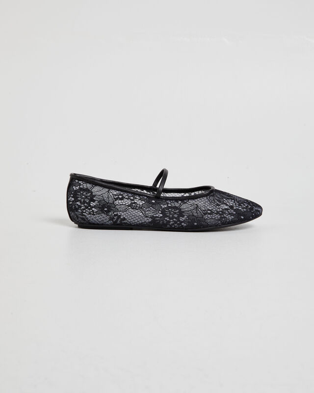 Monamour Ballet Flat Black Lace, hi-res image number null