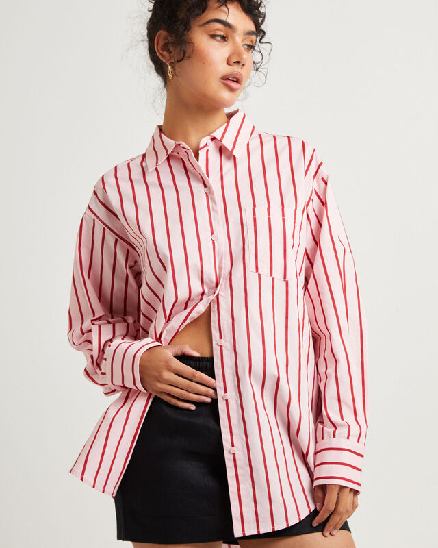 Poppy Poplin Long Sleeve Shirt, hi-res image number null