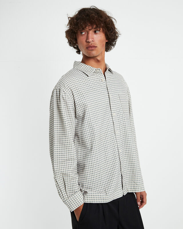 Harrison Long Sleeve Check Cord Shirt Natural, hi-res image number null