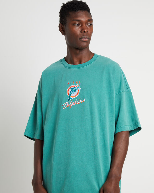 Tri Logo Dolphins Oversized T-Shirt in Faded Teal, hi-res image number null