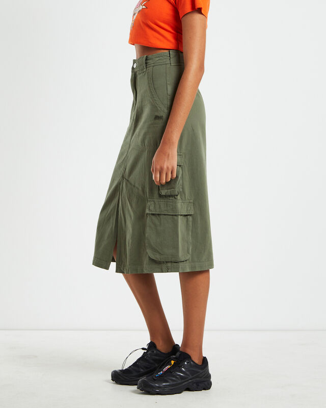 Waterpipe Midi Cargo Skirt Khaki, hi-res image number null