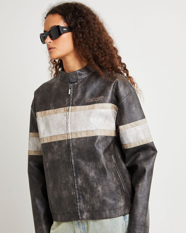 Harvey Distressed Biker Jacket, hi-res image number null