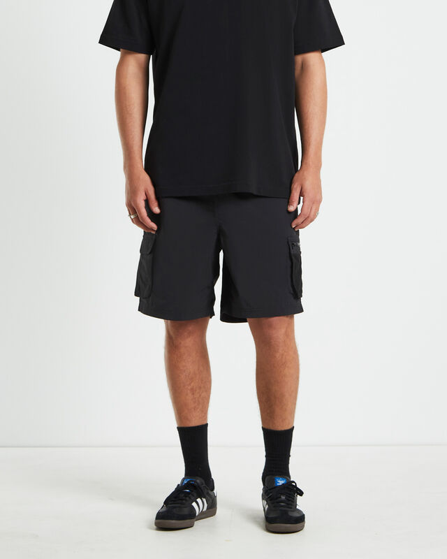 Multi Pocket Utility Cargo Shorts in Black, hi-res image number null