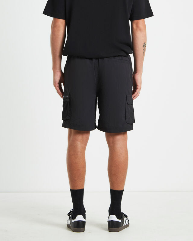 Multi Pocket Utility Cargo Shorts in Black, hi-res image number null