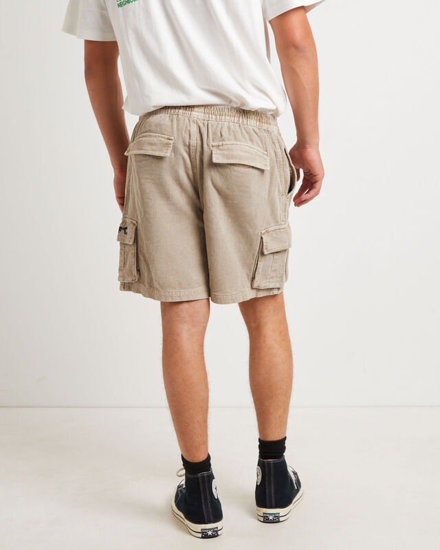 Devod Cord Cargo Shorts in Mushroom Beige, hi-res image number null