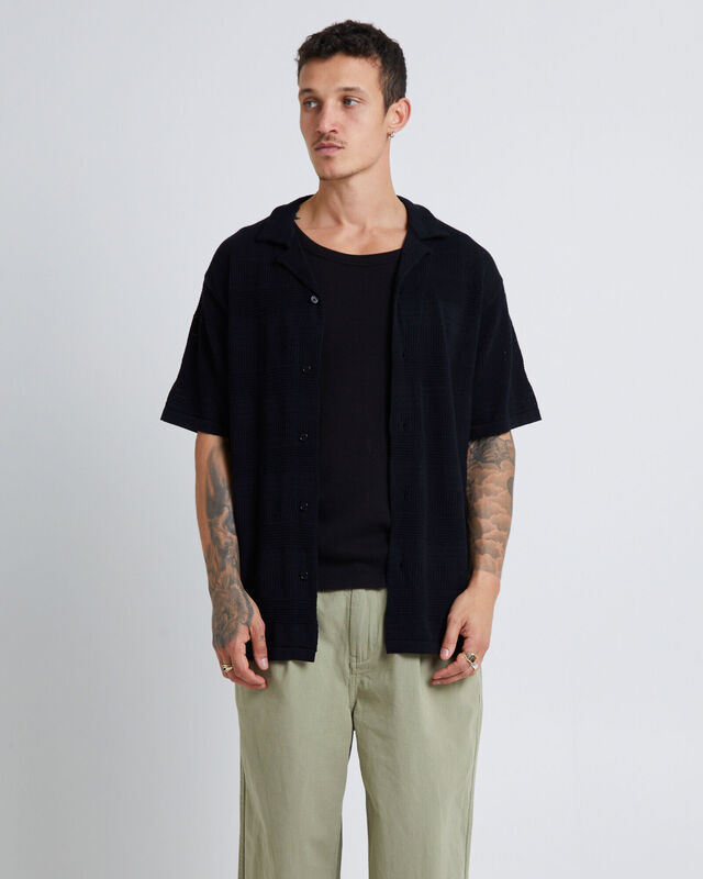 Knitted Short Sleeve Resort Shirt, hi-res image number null