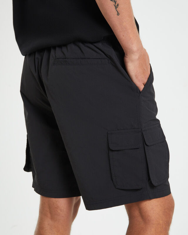 Multi Pocket Utility Cargo Shorts in Black, hi-res image number null