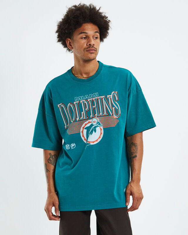 Mitchell & Ness - Miami Dolphins Perfect Season Tee in Faded Teal