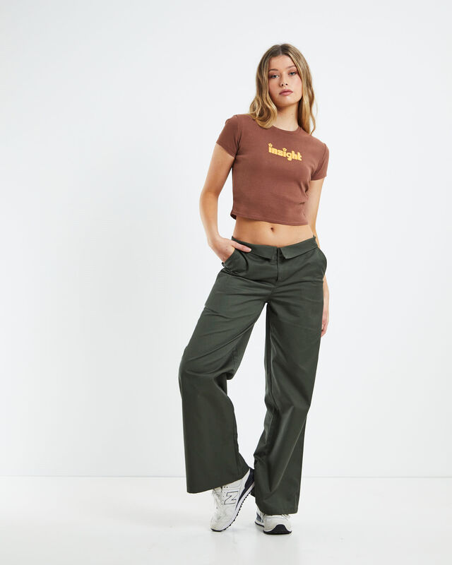 Taina Low Rise Puddle Pants Khaki, hi-res image number null