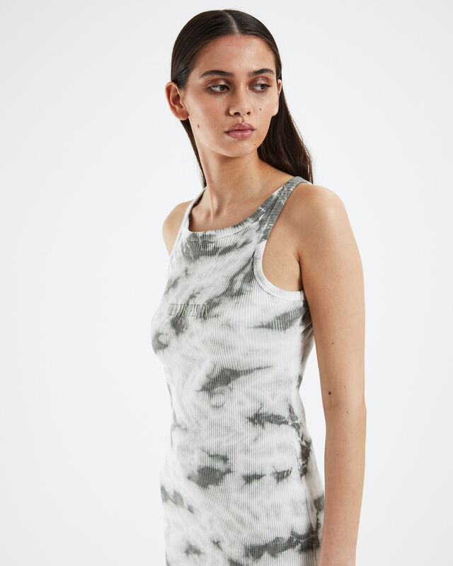 Tie-Dye Rib Dress Silver/Sage Green, hi-res image number null