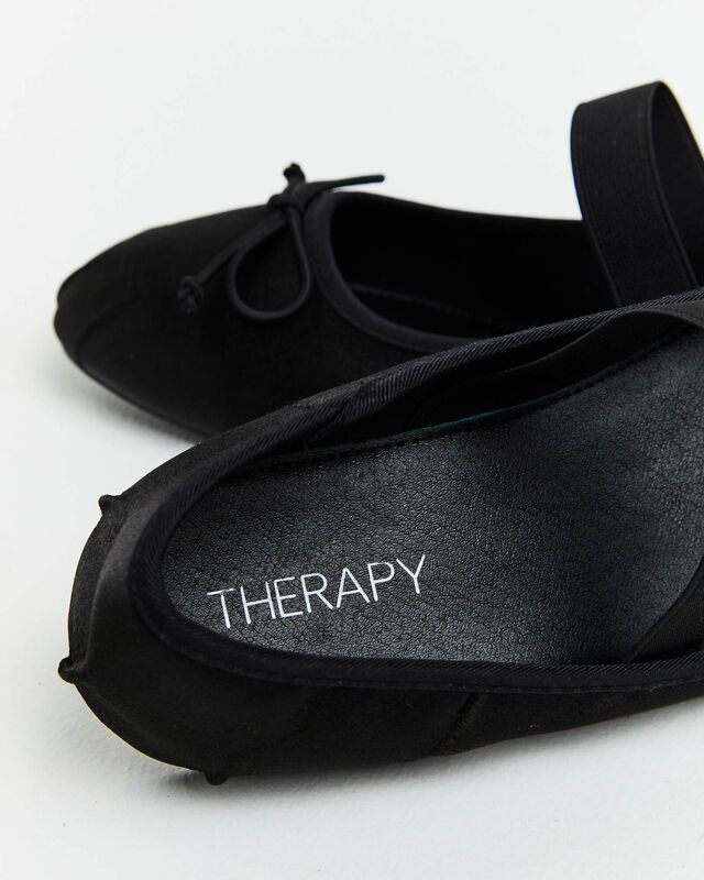 Mystic Ballet Pump Flats in Black Satin, hi-res image number null