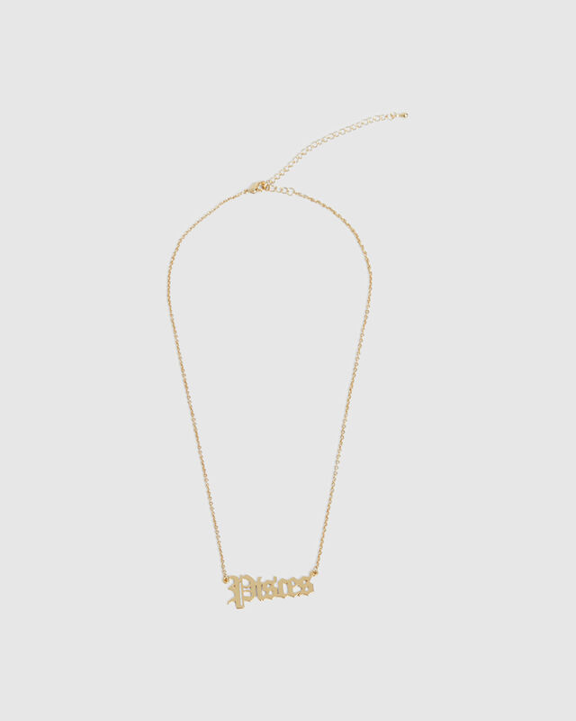 14k Gold Pisces Star Sign Necklace, hi-res image number null