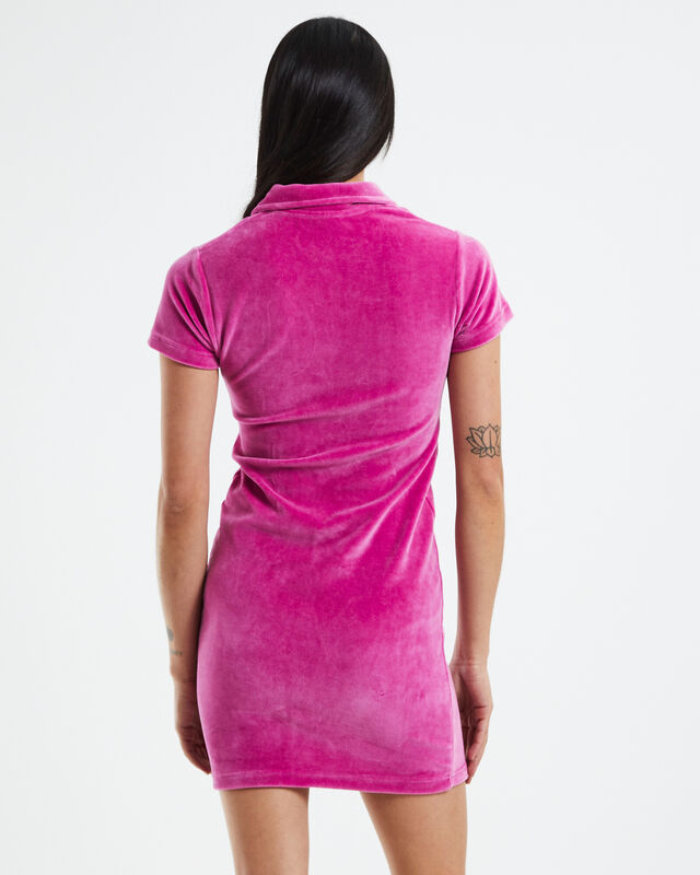 Viv Velour Dress Bubble Gum Pink, hi-res image number null