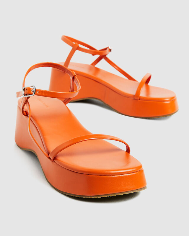 Lola Flatform Sandals Tangerine Orange, hi-res image number null