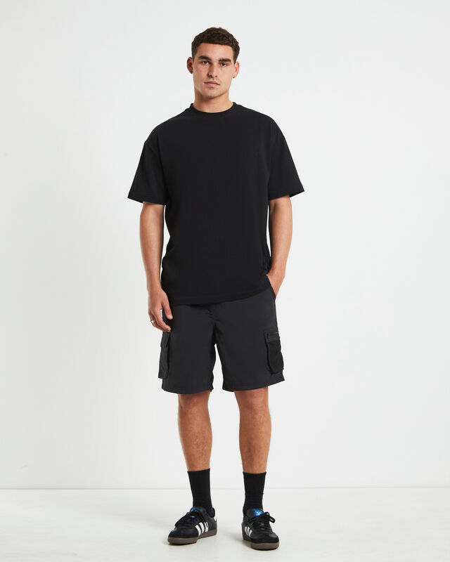 Multi Pocket Utility Cargo Shorts in Black, hi-res image number null