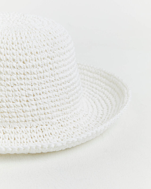 Vacay Straw Bucket Hat in White, hi-res image number null