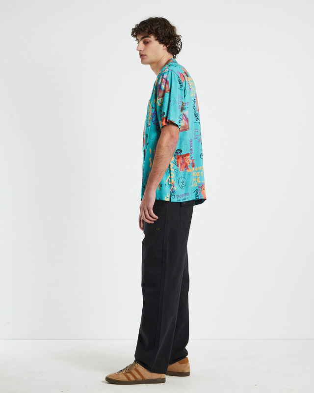 Homezine Short Sleeve Resort Shirt in Teal, hi-res image number null