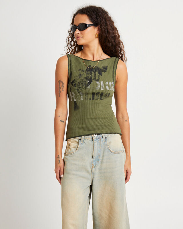 Stencil Rib Tank Top, hi-res image number null