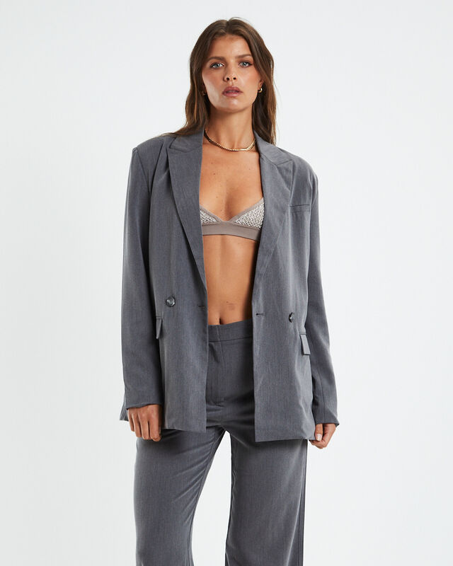 Tia Boyfriend Blazer Grey, hi-res image number null