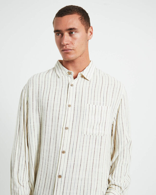 Tesky Linen Long Sleeve Shirt in Natural, hi-res image number null