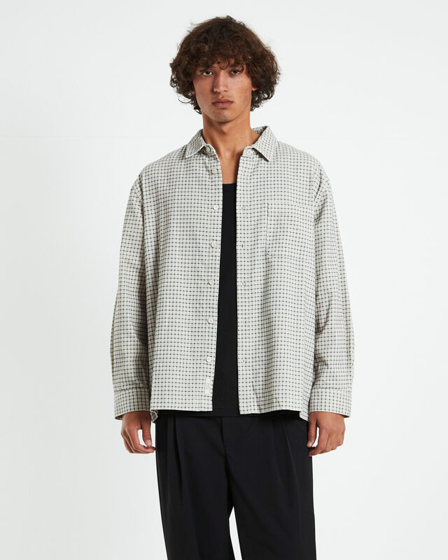 Harrison Long Sleeve Check Cord Shirt Natural, hi-res image number null