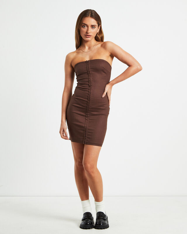 Ada Mini Dress Mocha, hi-res image number null