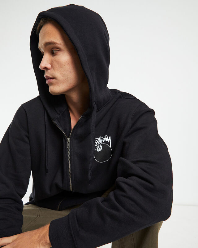 Solid 8 Ball Zip Hoodie Black, hi-res image number null