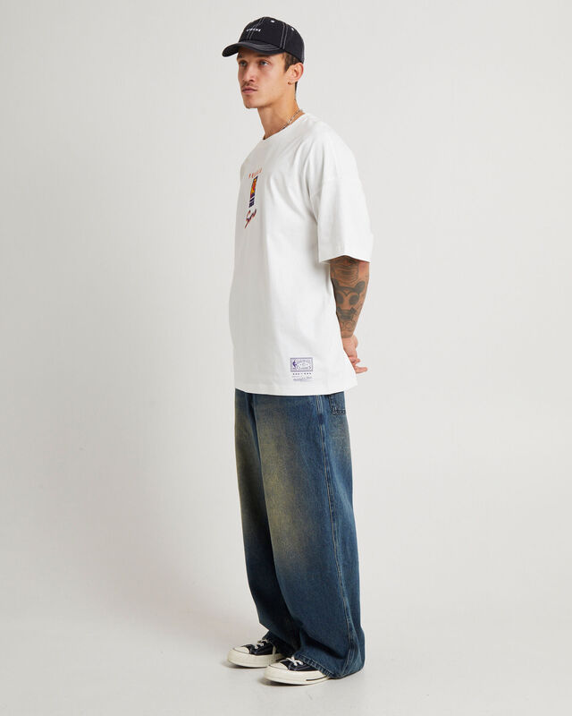 Trio Logo Suns Oversized T-Shirt in Vintage White, hi-res image number null