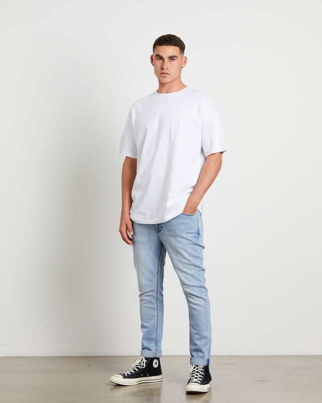 A Dropped Slim Denim Jeans in Rossi Blue, hi-res image number null