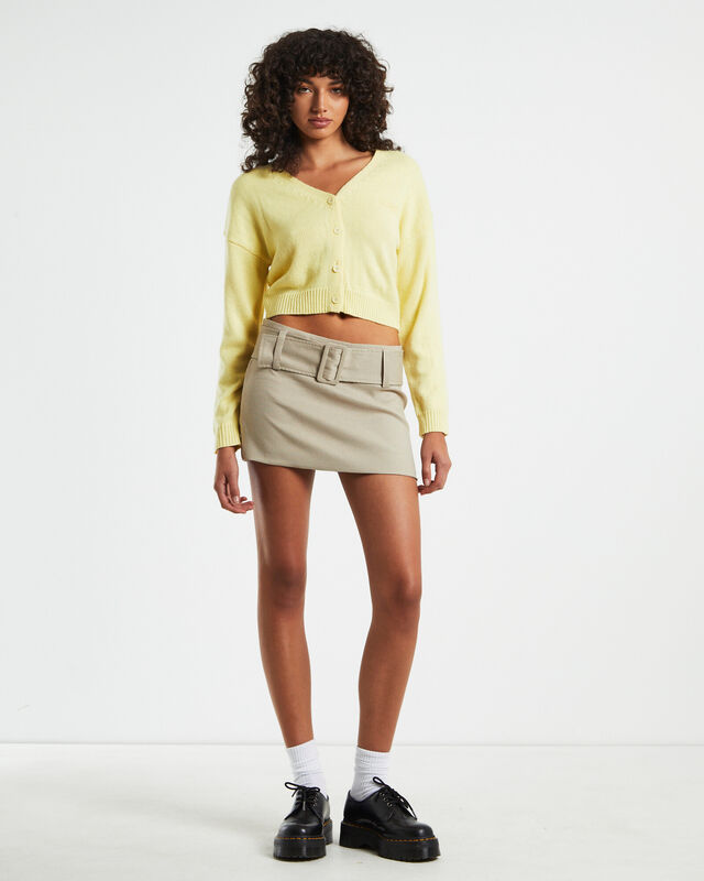 Nova Low Rise Geo Mini Skirt in Beige, hi-res image number null