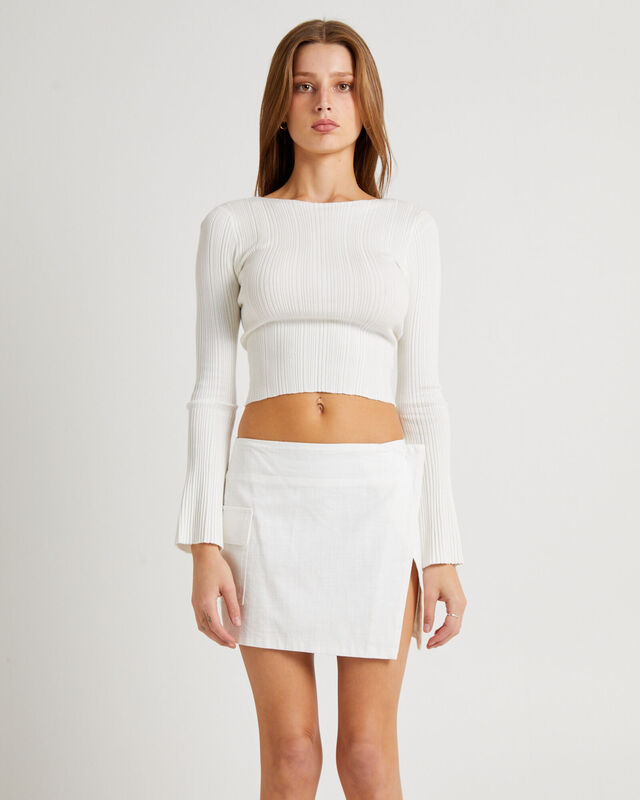 Hally Boat Neck Long Sleeve Knit Top, hi-res image number null