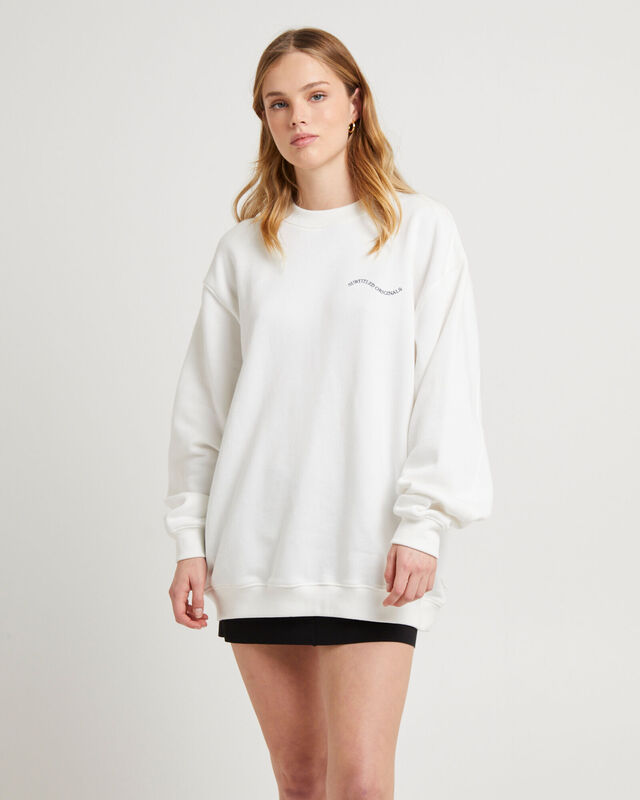 Oversized Wave Origin Fleece Crew Jumper, hi-res image number null